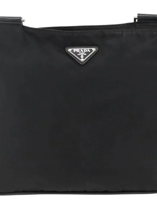 PRADA Shoulder Bag Nylon Black Silver Auth bs32792 - Picture 2 of 16